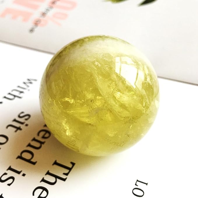 5-6cm/1.96-2.36inch Topaz Ball Polished Natural Yellow Crystal Sphere Decorative Sphere Healing Crystals Ball Healing Stone Crafts Home Decor Ornament Gifts (Topaz, 50-60mm)