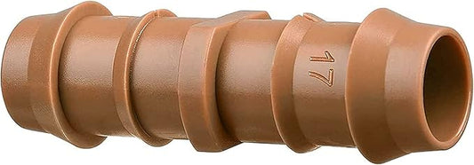JAYEE 25 Pack Drip Irrigation Barbed Coupling Fittings (17mm) for 1/2" Drip Hose(0.600”ID), Sprinkler Tubing Connector for Drip System