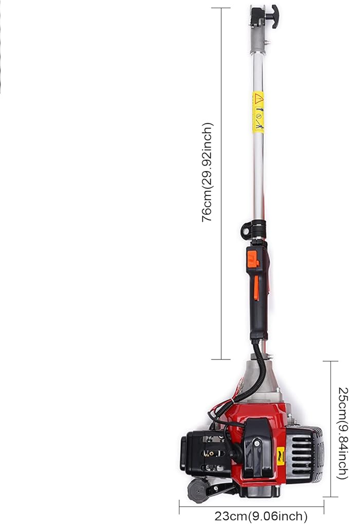 2 Stroke Gas Hedge Trimmer 2.3HP 52CC Air-Cooled Gasoline Brush Cutter Weed Wacker Multi-Function Straight Shaft Gas Grass Trimmer Pole Saw for Weeding, Hedge Trimming, Branch Cutting