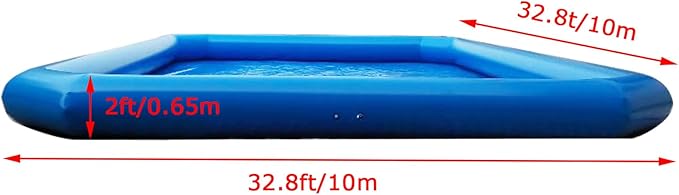 32.8x32.8x2ft Commercial Large Inflatable Pool Blow Up Swim Pools Swimming Lounge Pools with One Blower for Commercial Outdoor Summer