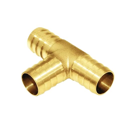 Joywayus 2PCS 1" Hose Barb, Tee T 3 way Union Fitting Intersection/Split Brass Water/Fuel/Air