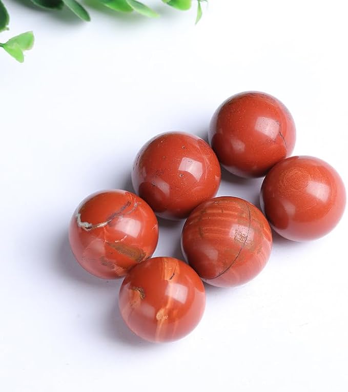 4-5CM/1.58-1.97inch Magical Natural Red Jasper Stone Ball Quartz Crystal Mineral Reiki Treatment Home Office Degaussing Decoration Collection Sphere (Red Jasper, 40-50mm)