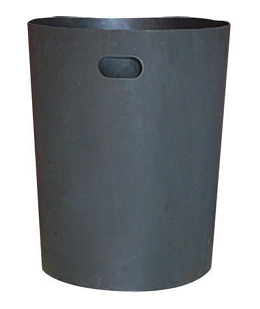42 Gallon Round Slatted 100% Recycled Plastic Indoor or Outdoor Commercial Trash Can with Easy Access Swing Top Lid | Great for Schools and Businesses - Dark Granite