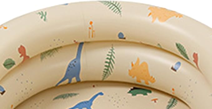 Inflatable Baby Retro Swimming Pool Family Cute Style Thickened Water Pool for Kids Indoor Outdoor Play (Beige Dinosaur)