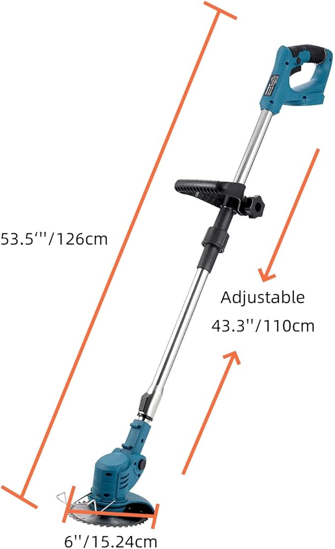 Cordless Weed Wacker Compatible with Makita 18V Battery,6-inch Electric Grass Trimmer with 3 Types Blades,Battery Powered Weed Eater for Garden Yard and Lawn Care