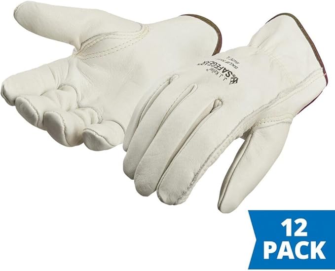 J. J. Keller & Associates, Inc. SAFEGEAR Cowhide Leather Work Gloves with Keystone Thumb