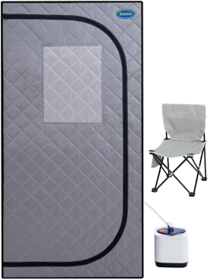 Sauna, Full Size Steam Sauna Tent, Portable Steam Sauna for Home Spa, Home Indoor Sauna, Full Body Sauna Tent for Relaxation (Gray Full Size)