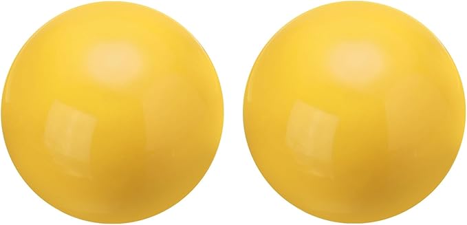 uxcell 2 Pcs Gazing Globe Decor Ball 3.5 Inch 90mm Reflective Garden Sphere Hollow Ball, Seamless Stainless Steel Gazing Ball, Smooth Mirror Globe for Garden Home Decor, Bright Yellow