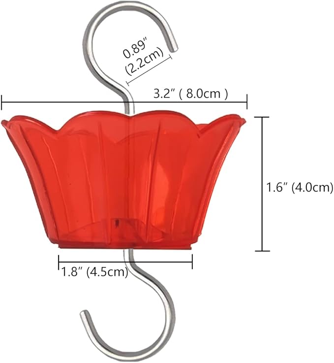 Ant Moat for Hummingbird Feeder - 3 OZ x 2 Pack Red Insect Guard with Large Capacity