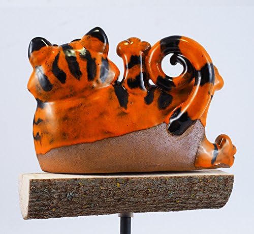 Ceramic Garden Decor - Cat Lawn Stake - Outdoor Statue - Perfect, Unique Gifts for Gardeners Woman, Men, Yard Gifts - Handmade, Frostproof