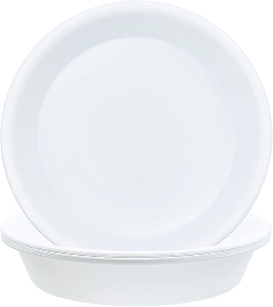 3 Pack Plant Saucer Heavy Duty Sturdy Drip Trays for Indoor and Outdoor (14 Inch, White)