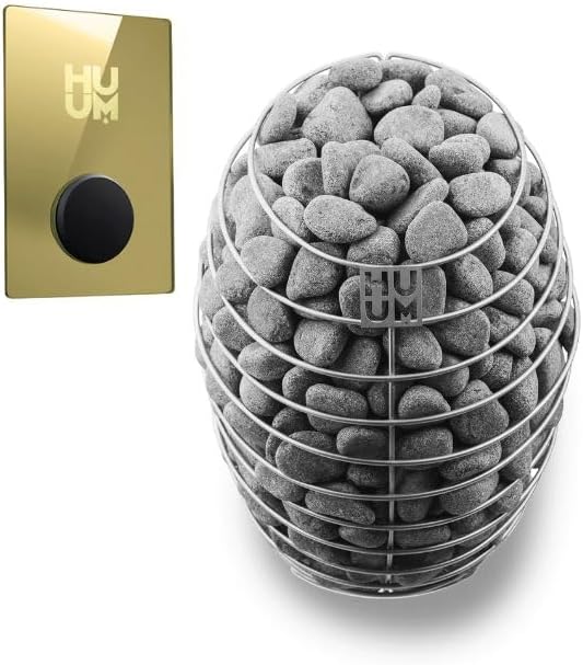 GL6 Outdoor Sauna Kit, Garden Luxury-Series Outdoor DIY Sauna Kit, Thermo-Spruce, up to 6 Persons Bundles (Sauna Heater and Sauna Stones Included) (Drop 9 WiFi - Gold)