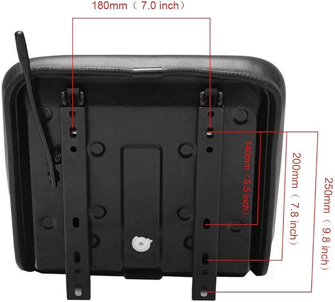 Universal Lawn Mower Seat, Tractor Seat with Back Rest Universal PU Leather Tractor Seat with A Drain Hole Water-Resistant & Adjustable Rails For Loader, Tractor, Loader Excavator