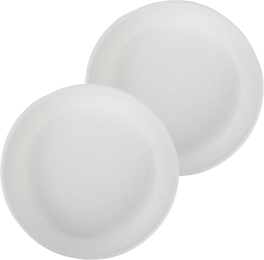 The HC Companies Flower Pot Saucers - Plastic Plant Saucer for Outdoors & Indoors - Traditional Design Plant Pot Trays for Water Drainage - Durable & Stylish Round Plant Tray (21-inch White)
