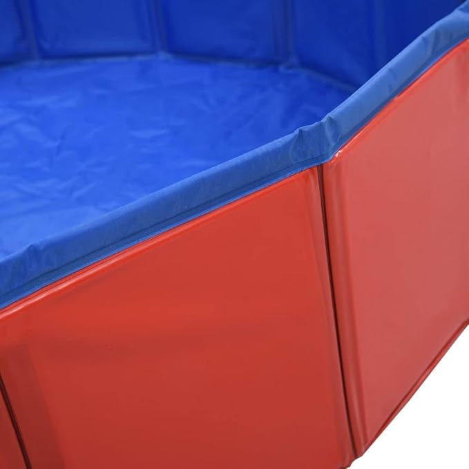 Foldable Dog Swimming Pool, Foldable Pet Swimming Pool, Portable Dog Pool, Bath Pool Collapsible Dog Pet Pool Bathing Tub, 63"x11.8" PVC Red