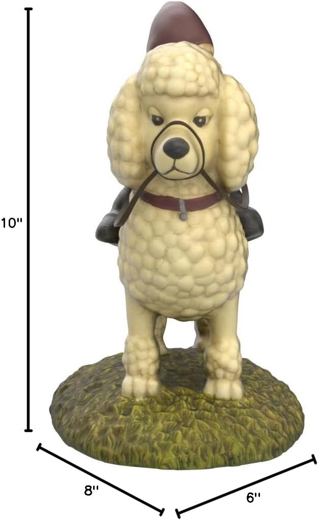10” Poodle Garden Gnome Statue – Fun Lawn Ornament for Dog Lovers – Durable Resin Yard Decor with Faux Leather Leash – Unique Gift for Poodle Owners & Pet Enthusiasts