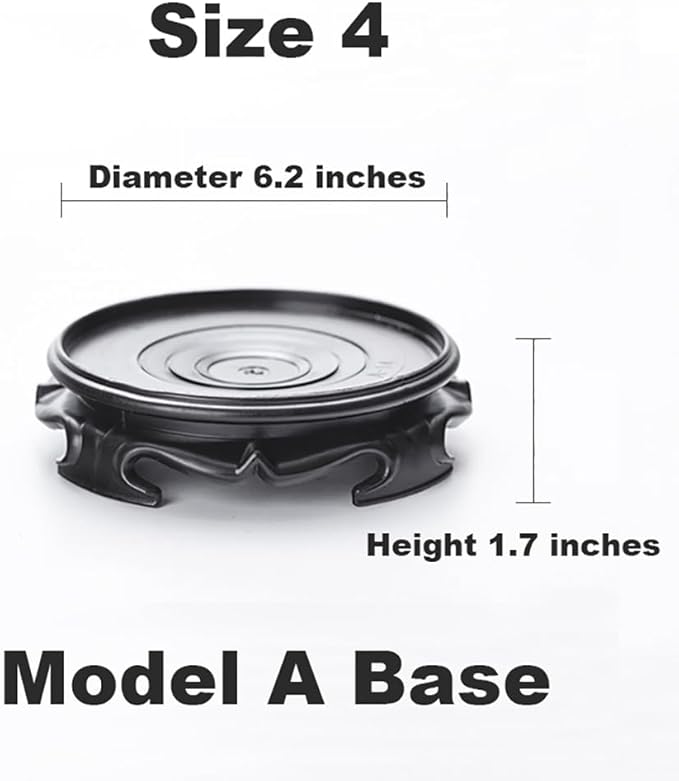 GOLDY&WENDY Black Round Imitation Wood Resin Base for Vase Lamp Teapot, Handmade Waterproof Stable Home Decoration Display Stand Pedestal