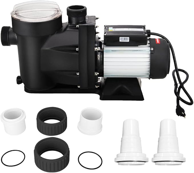 Anbull 1.5HP Swimming Pool Pump, 7140GPH In/Above Ground Pool Pump with 59.05'' Electric Cord, High Efficiency and Low Noise, Apply to Water Circulation in Filtration System (110-120V/60HZ)