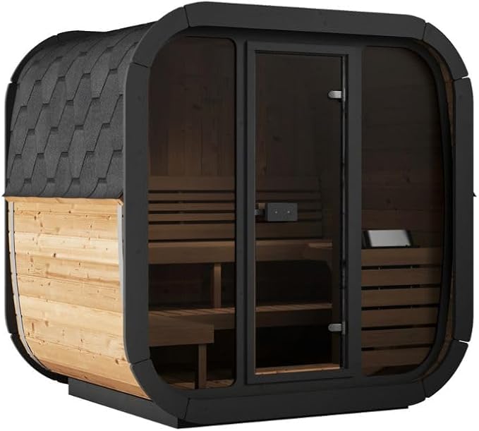 Model CL5G, Cube-Series Outdoor Home Sauna Kit, Up to 4 Persons (Sauna Heater & Sauna Stones Included)