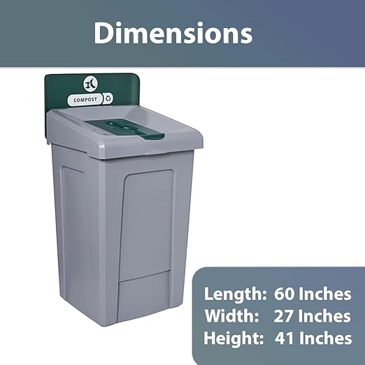 Stager Direct, 33 Gallon Compost Recycling Station with Lid, Recycle Bin, Exterior Trash Can, Recycling Station Kit, Heavy Duty Premium Plastic, Perfect for Kitchen, Office, Garden, Garage, (N.4)