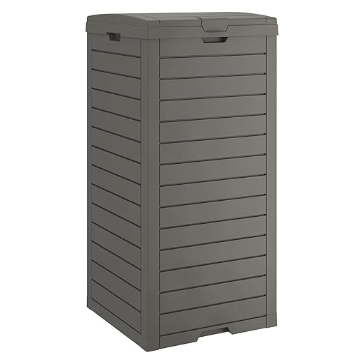 31 Gallon Kitchen Waste Bin with Lid and Drip Tray for Easy Cleaning-Perfect，Resin Outdoor Trash Can for 33-40 Gal Trash Bag, Outdoor Trash Can for Patio,Black Kitchens, and Outdoor Entertaining