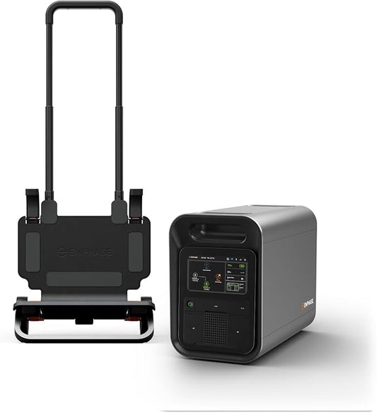 Enphase IQ PowerPack 1500 + IQ Cart – Advanced portable power with microinverter technology, LCD touchscreen, 4G cellular, Wi-Fi & Bluetooth, IQ Cart for easy mobility during camping or home backup