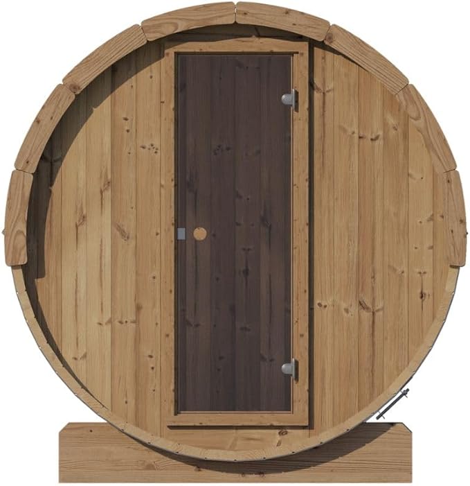 Sauna Barrel, Ergo-Series Backyard Sauna Barrel (Sauna Heater & Sauna Stones Included) (Model E7)