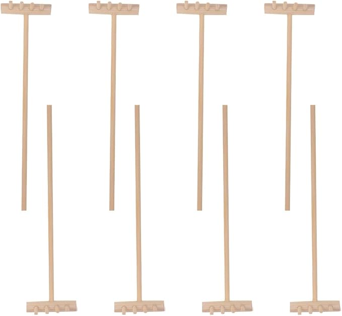 EXCEART 16 Pcs Mini Rake Zen Garden Tool Rake Desktop Zen Decor Zen Sand Rake Miniature Rake Dollhouse Rakes Tabletop Wooden Toys Zen Garden Accessory Juicy Bamboo Beech Child