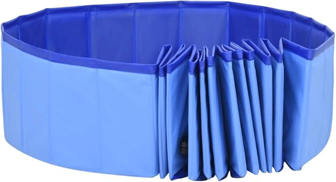 Foldable Dog Swimming Pool, Foldable Pet Swimming Pool, Portable Dog Pool, Bath Pool Collapsible Dog Pet Pool Bathing Tub, 78.7"x11.8" PVC Blue