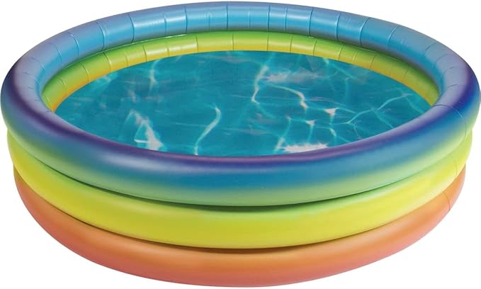 Poolcandy Inflatable Sunning Pools for up to 3 Adults (Rainbow Blue, Yellow, and Orange Inflatable Sunning Pool)