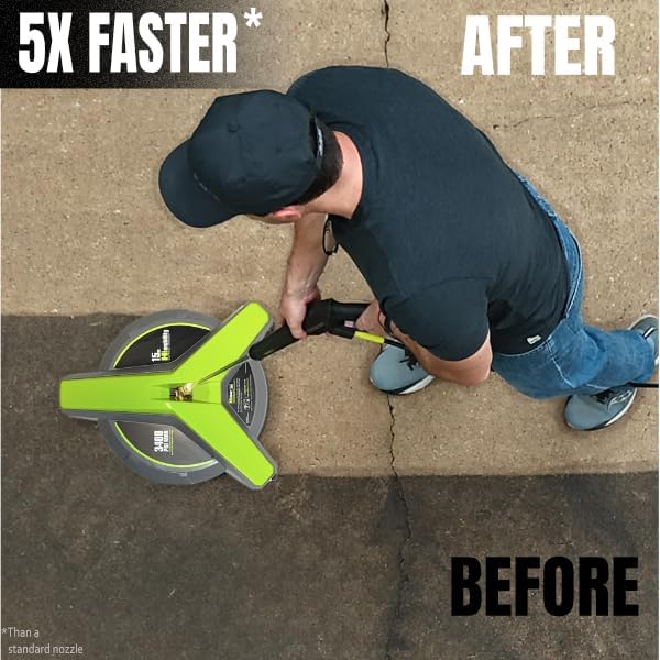 15" Pressure Washer Surface Cleaner with Wheels, 3400 Max PSI, Pressure Washer Attachment for Concrete, Driveway, Patio, and Sidewalks