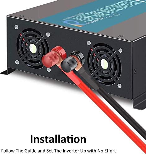 WZRELB 1000W 24V 120V Pure Sine Wave Power Inverter with 2 AC Outlets,Car Inverter