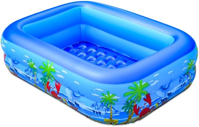 BaiaoInflatable Kiddie Swimming Pool for Adults and Kids, Blow Up Pool for Backyard, Garden, Indoor, or Summer Outdoor Play Water Happy Time