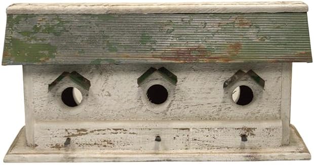 Nature Creations Barn Condo Bird House, White