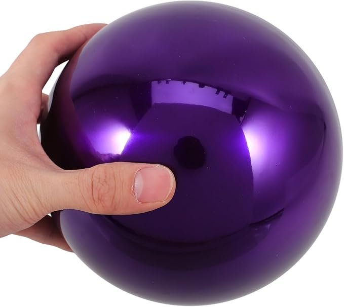 Stainless Steel Purple Gazing Ball - 5 Inch Mirror Reflective Sphere for Garden Decor Eye-Catching Outdoor Ornament