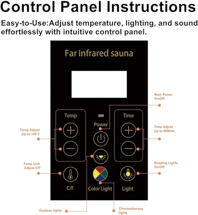 Ceramic Infrared Sauna 1 Person, Low EMF FAR Infrared Indoor Sauna for Home, 1300w Canadian Hemlock Wood Saunas with 6 Heating Panels, Blue-Tooth Control, LCD Display, LED Reading Lamp