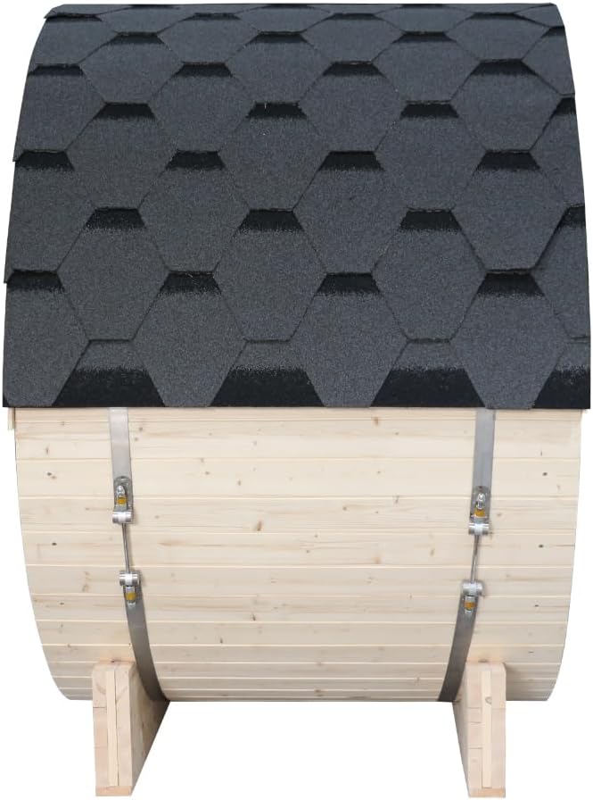 ZONEMEL Outdoor Barrel Steam Sauna, Canadian Pine Wood Sauna Room for 3-4 Person with 4.5KW ETL Certified TOULE Heater, Rocks, 8mm Tempered Glass, Waterproof System