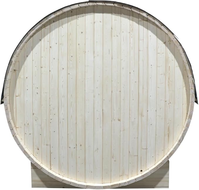 ZONEMEL Outdoor Barrel Steam Sauna, Canadian Pine Sauna Room for 4-6 Person with 6KW ETL Certified TOULE Heater,Rocks, 8mm Tempered Glass, Waterproof System