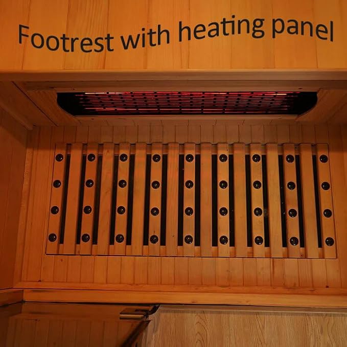 1 People Indoor Infrared Sauna, Low EMF Full Spectrum Red Heater with Carbon Heating Panels, Canadian Hemlock Wood, WiFi Control, 7-Color Starry Light, Reading Lamp, 1350W, 120V