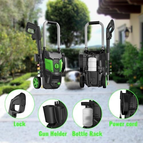 Pressure Washer -4800PSI Power Washer with Foam Cannon, High Pressure Cleaning Machine with 4 Connect Nozzles for Cars/Patio/Driveways/Home Cleaning