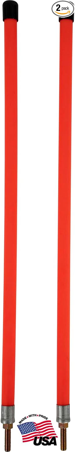 Buyers Products 1308103 Fluorescent Nylon Orange Guide Kit, 3/4" X 24", Stud Mount, Aftermarket Snow Plow Blade Marking Guide Kit, Bumper Guides for Pickup Trucks, Bumper Sights and Road Safety