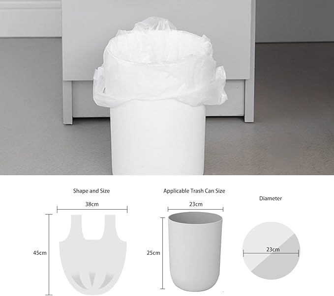 1.2 Gallon Trash Bag with Handles, Unscented Clear Garbage Bags, 0.91Mil Thickness, Size 38 * 45cm, Weight 2.6g/pcs, Pack of 40