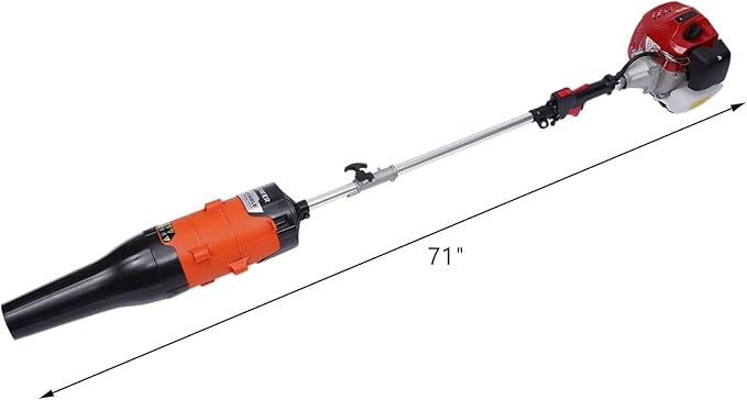 2.3HP Handheld Sweeper 52CC 2 Stroke Gasoline Power Sweeper Outdoor Sweeping Broom Walk Behind Sweeper Cleaner with a Blower Artificial Turf Lawns Driveway Cleaning Tool