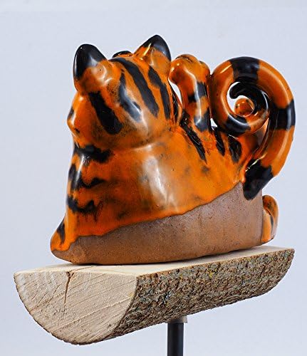 Ceramic Garden Decor - Cat Lawn Stake - Outdoor Statue - Perfect, Unique Gifts for Gardeners Woman, Men, Yard Gifts - Handmade, Frostproof