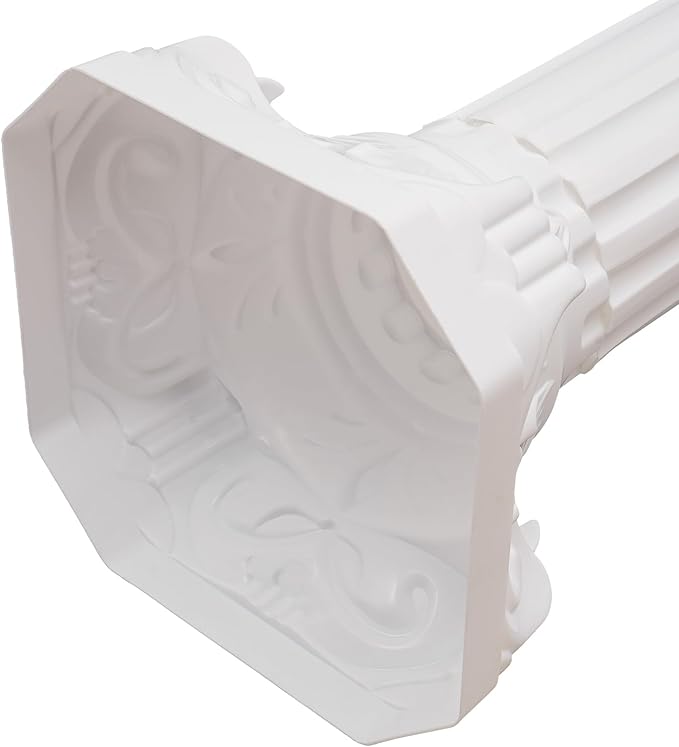 Roman Columns Wedding Column Stand Roman Pillar Plant Stand Plastic Greek Column Statue Pedestal Flower Pot Holder Decor Wedding Event Party Elegant Decorative Column (White, 4Pcs, 10.63x34.65 Inch)