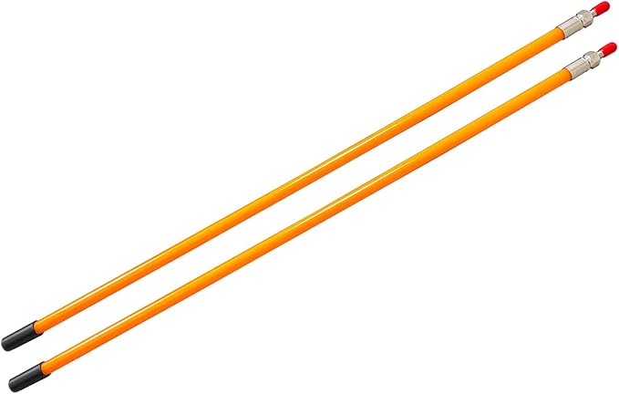 Snow Plow Blade Markers Guides Kit Orange 24''304 Stainless Steel Vertical Stud Mount Joint Never Break Never Rust High Visibility Fit for Boss Western plows and More (Orange)