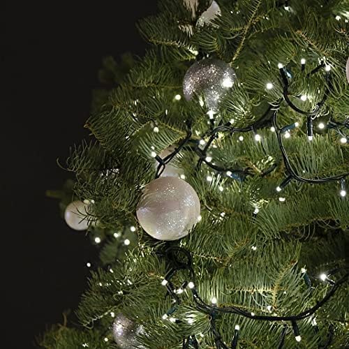 Connectable 100LED 33Ft 13Modes String Lights Indoor Outdoor | Extendable Green Wire Cool White Christmas Tree Lights with Timer | Twinkle Fairy Light Plug in for Xmas Tree Garden Decor(Cool White)