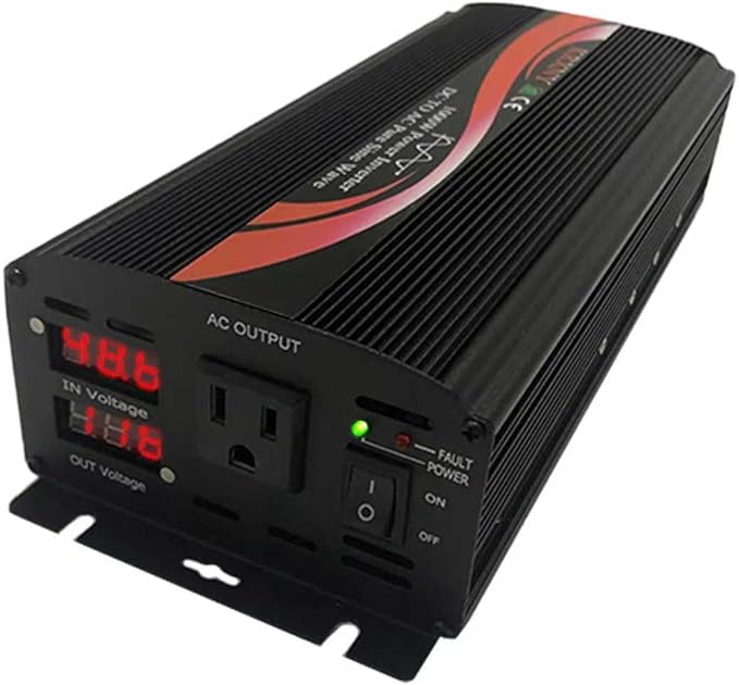 1000W Pure Sine Wave Power Inverter 48V DC to 110V 120V AC 60HZ with LED Display US Output Socket for RV Camping Home Solar