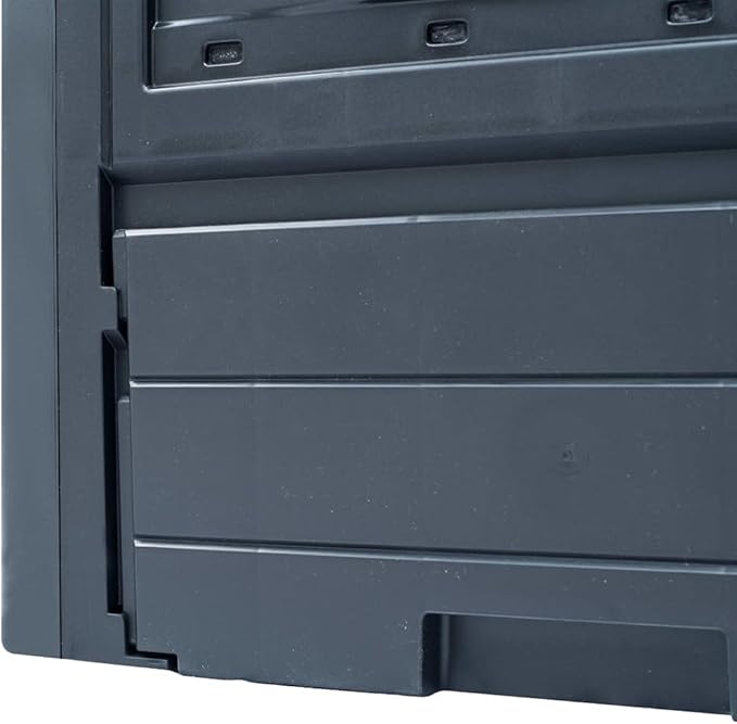 Compost Bin | Garden Composter Bin | Outdoor Composting Box for Backyard Yard Patio Outside | Gray Plastic 23.6" x 23.6" x 28.7" 68.7 Gallon by GeoHome