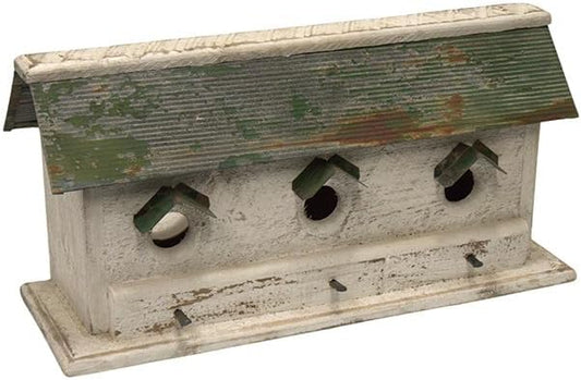 Nature Creations Barn Condo Bird House, White